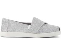 TOMS Girls Alpargata Classic, Silver Iridescent Glimmer, 5 UK