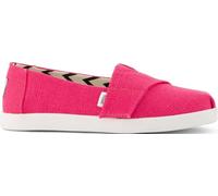 TOMS Girls Alpargata Classic Slip-On Espadrille, Fuchsia Heritage Canvas, 1 UK