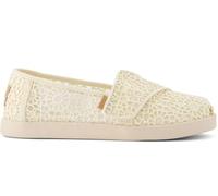 TOMS Girls Alpargata Classic Slip-On Espadrille, Natural Moroccan Crochet, 4 UK