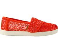TOMS Girls Alpargata Classic Slip-On Espadrille, Red, 2 UK