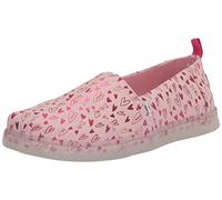 TOMS Girl's Alpargata Loafer Flat Pastel Pink Foil Hearts 4.5 UK