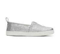 TOMS Girl's Alpargata Loafer Flat, Silver, 13 UK Child