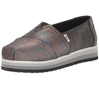 TOMS Girl's Alpargata Platform, Black Glimmer Twill, 11.5 UK Child