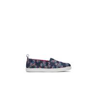 TOMS Girl's Classic Alpargata Loafer Flat, Navy Embroidered Floral, 11 UK Child
