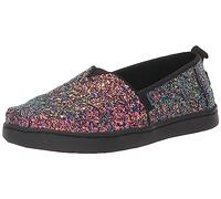 TOMS Girl's Classic Alpargata Loafer Flat, Black Chunky Glitter, 12 UK Child