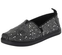 TOMS Girl's Classic Alpargata Loafer Flat, Black Cosmic Glitter, 10 UK Child
