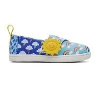 TOMS Girl's Classic Alpargata Loafer Flat, Blue Glow in Dark Sunny Weather, 3 UK Child