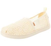 TOMS Girl's Classic Alpargata Loafer Flat, Natural Moroccan Crochet, 4 UK