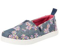 TOMS Girl's Classic Alpargata Loafer Flat, Navy Embroidered Floral, 1 UK