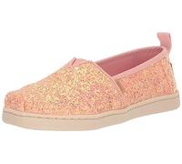 TOMS Girl's Classic Alpargata Loafer Flat, Pink Quartz Chunky Glitter, 4 UK Child