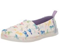 TOMS Girl's Classic Alpargata Loafer Flat, White Watercolor Ombre Unicorns, 8 UK Child