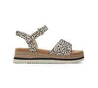 TOMS Girls Diana Wedge Sandal, Fog Flocked Mini Cheetah, 11 UK Child