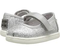 TOMS Girl's Mary Jane Flat, Silver, 2 UK Child