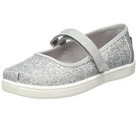 TOMS Girl's Mary Jane Flat, Silver, 5 UK Child