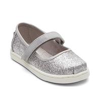 TOMS Girl's Mary Jane Flat, Silver, 7 UK Child