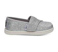 TOMS Girl's Tiny Alpargata Loafer Flat, Silver, 4 UK Child