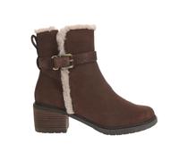 TOMS Hailey Buckle Leather Women's Oak Brown Heeled Ankle Boots - UK 5