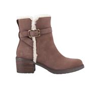 TOMS Hailey Buckle Leather Women's Oak Brown Heeled Ankle Boots - UK 5