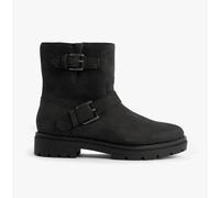 Toms Ionie Moto Womens Ankle Boots Black Leather - Size UK 8