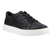 Toms Kameron Lace-Up Leather Womens Black Metallic Trainers - Size UK 4
