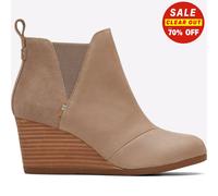 Toms Kelsey Wedge Boots Womens - Tan Rubber - Size UK 4