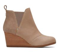 Toms Kelsey Wedge Boots Womens | Slip On Shoes | Taupe Grey Leather/Suede | UK Size 6