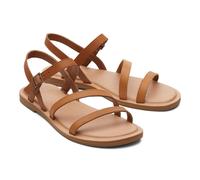 TOMS Women's Strappy Vegan Leather Sandal - Eco-Friendly Casual Flat with Adjustable Strap