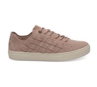 Toms Lenox Bloom Basketweave Pink Leather Womens Lace Up Trainers 10011818 - Size UK 4.5