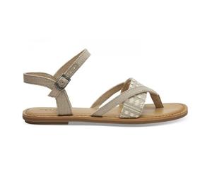 Toms Lexie Beige Womens Sandals Canvas - Size UK 7