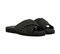 Toms Mae Crossover Leather WoMens Black Sandals - Size UK 4