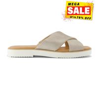 Toms Mae Crossover Suede Women's Metallic Champagne Sandals UK 4