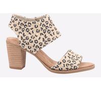 Toms Majorca Cutout Textured Cheetah Sandal Womens - Beige Leather - Size UK 7