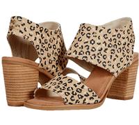TOMS Majorca Cutout Womens UK 8 EU 42 Natural Textured Cheetah Heeled Sandals