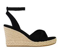 TOMS Women's Marisela Wedge Sandal, Black Slubby Woven, 3.5 UK