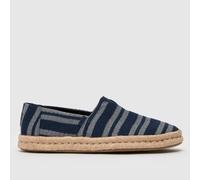 TOMS Men's Alpargata Rope 2.0 Shoes in Navy Blue & White, Striped, Canvas, Size: 7 UK 7