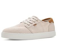 TOMS Men's Carlo 2.0 Lace-Up Low Profile Sneaker, Canvas Uppers, with CloudBound Insole, Soft Grey Geometric Mesh, 12