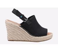 Toms Monica Wedge Sandal Womens | Slip On Shoes | Black | UK Size 8