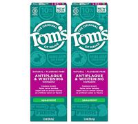 Tom's of Maine Antiplaque and Whitening Fluoride Free Toothpaste, Spearmint, 5.5 Ounce, 2 Count