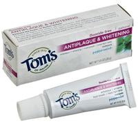 Tom's of Maine Antiplaque Tartar Control plus Whitening Toothpaste, Peppermint, Trial Size 1 Ounce