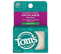 Tom's of Maine Natural Waxed Antiplaque Flat Floss, Spearmint, 32-Yards, Pack of 2