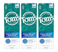 Tom's of Maine Rapid Relief Sensitive Natural Toothpaste Multi Pack, Fresh Mint, 3 Count