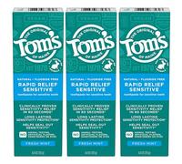 Tom's of Maine Rapid Relief Sensitive Natural Toothpaste Multi Pack, Fresh Mint, 3 Count