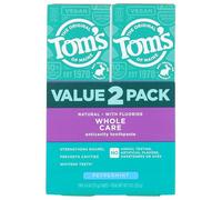 Tom's of Maine Whole Care Natural Toothpaste with Fluoride, Peppermint, 4 oz. 2-Pack (Packaging May Vary)