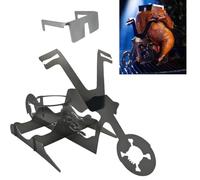 Tom's RiDICKulous Things Flaming Bike Motorcycle Beer Can Chicken Holder for Grill Whole Chicken, Chicken Cooker Beer Can Chicken Stand with Glasses
