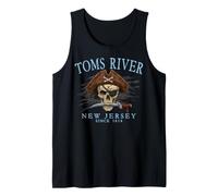 Toms River New Jersey Pirate Skull Since 1614 Cyan Tank Top