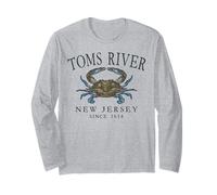 Toms River NJ Blue Claw Crab Since 1614 Slate Letters Long Sleeve T-Shirt