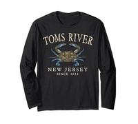 Toms River NJ Blue Crab Since 1614 Antique White Letters Long Sleeve T-Shirt