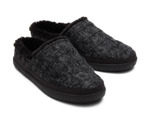 TOMS Sage Polyester Blend Women's Black Slippers