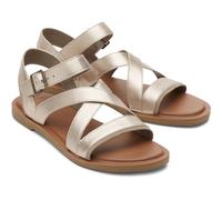 Sloane Leather Strappy Sandals in Light Gold