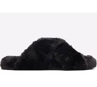 TOMS SUSIE Womens Faux Fur Mule Slippers Black